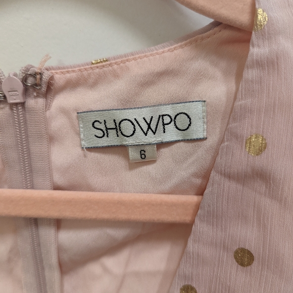 Xs Pink gold polka dot Showpo dress - Picture 3 of 6